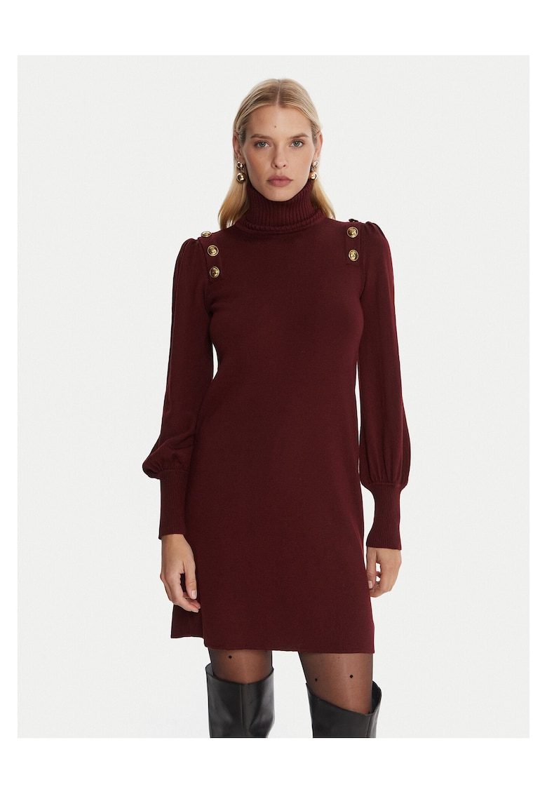 Rochie tricotata de dama bordo - fabricata din material de calitate