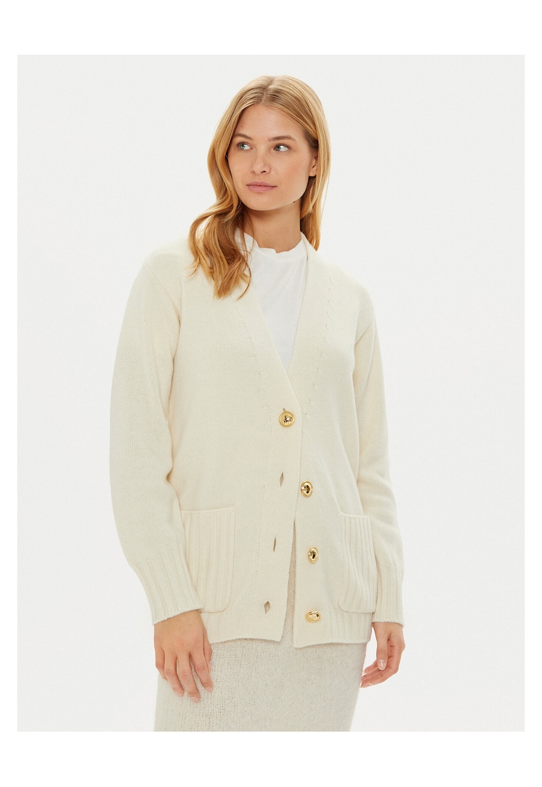 Cardigan dama crem - pulover elegant