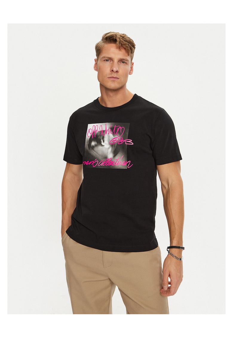 Tricou barbati - bumbac - negru - 100% bumbac -
