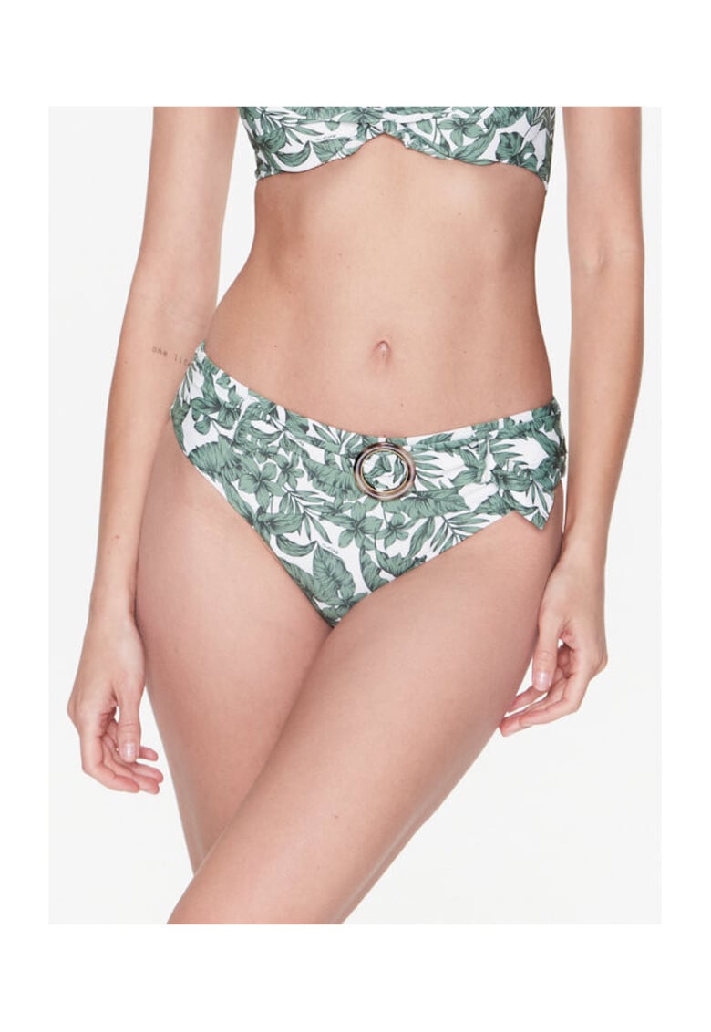 Slip de baie dama verde - alb -