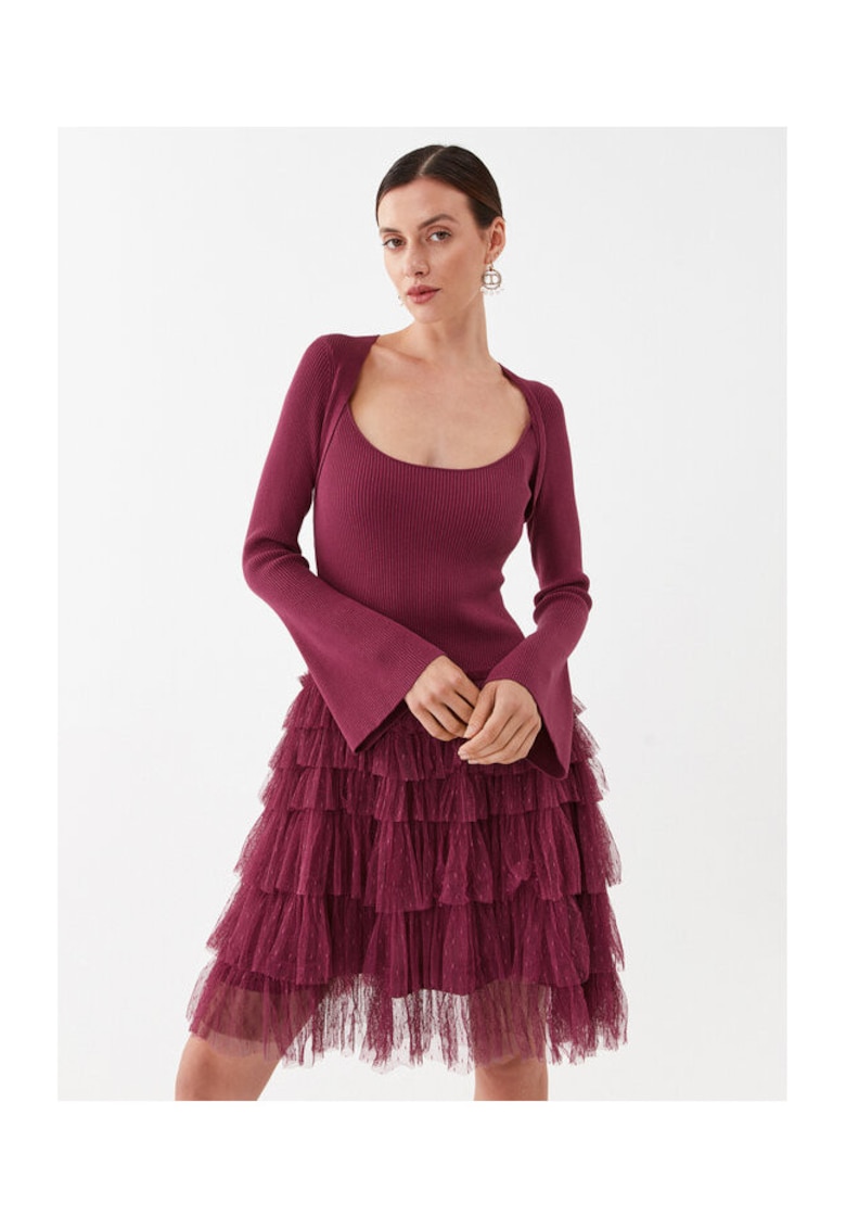Twinset Rochie de cocktail - bordo - fabrica de calitate -