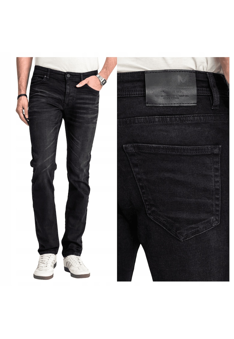 Blugi Barbati - Felix - Slim Fit - Talie Medie - 98% Bumbac - 2% Elastan - Fermoar - Lungi - 5 Buzunare - Albastru