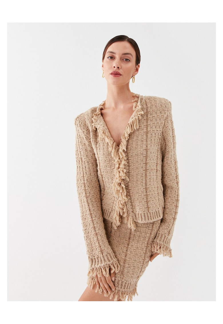 Twinset Cardigan dama bej - pulover elegant - material de calitate