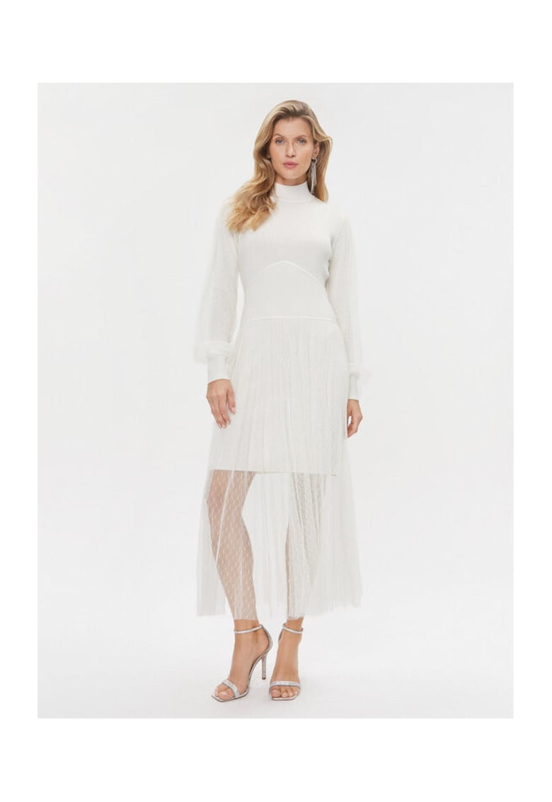 Rochie dama ecru - tricotata