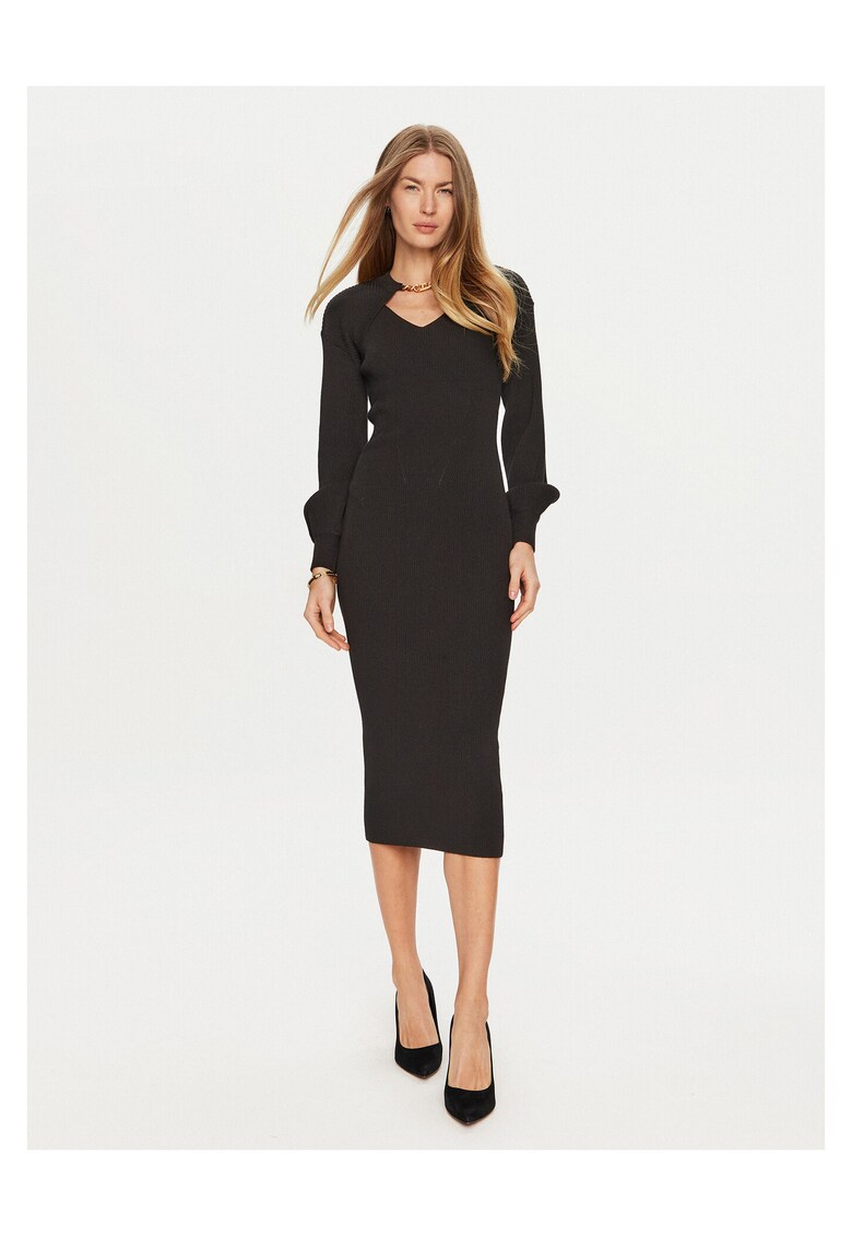 Rochie tricotata de dama - negru