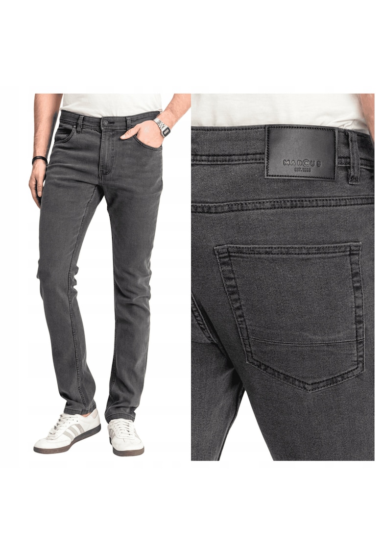 Blugi Barbati - Sebb - Regular Fit - Talie Medie - 70% Bumbac - 30% Poliester - Fermoar - Lungi - 5 Buzunare - Gri