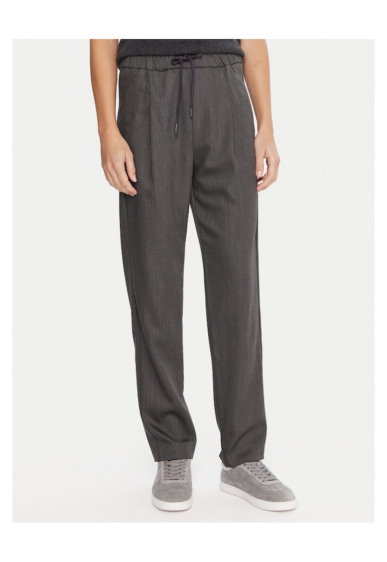 Pantaloni dama - lana - gri -