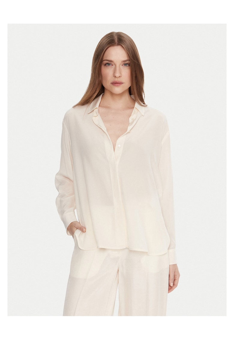Camasa de dama ecru - cu decolteu