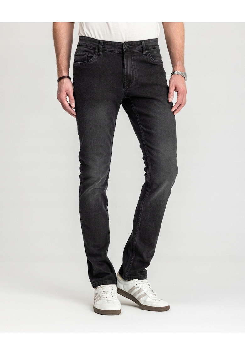 Marcus Blugi Barbati - Felix - Straight Fit - Talie Medie - 100% Bumbac - Fermoar - Lungi - 5 Buzunare - Gri inchis