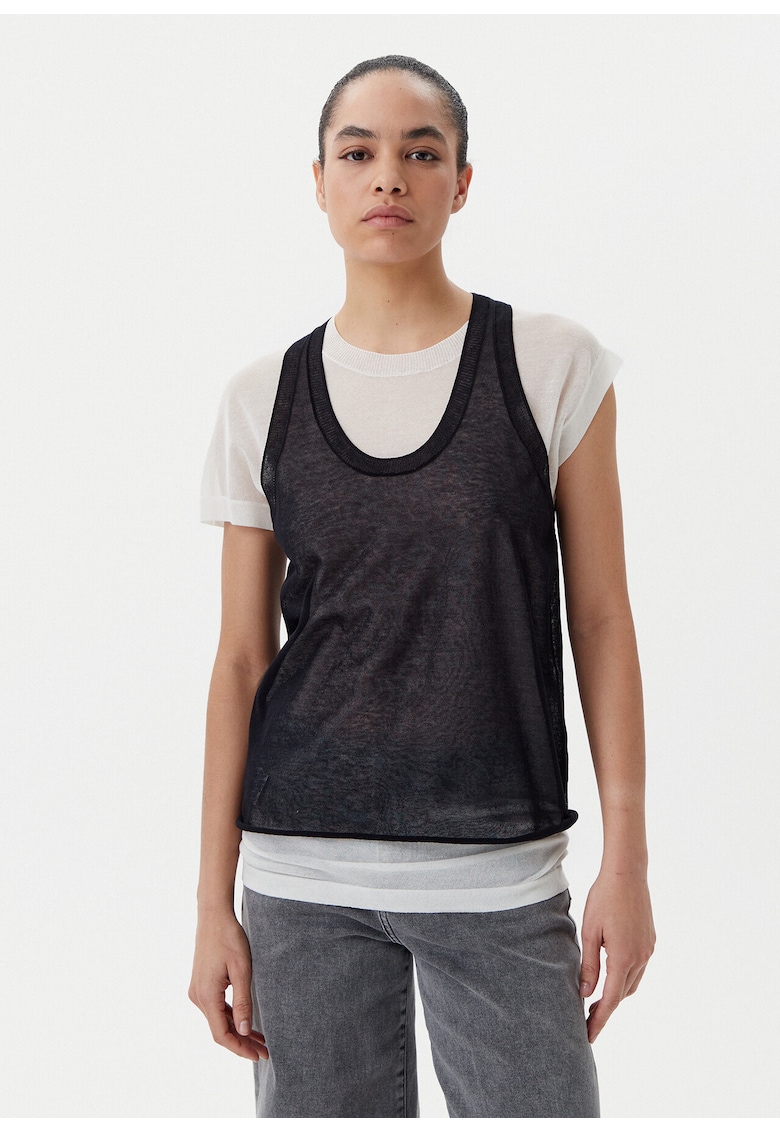 Top dama 105152 A2LS - negru - alb