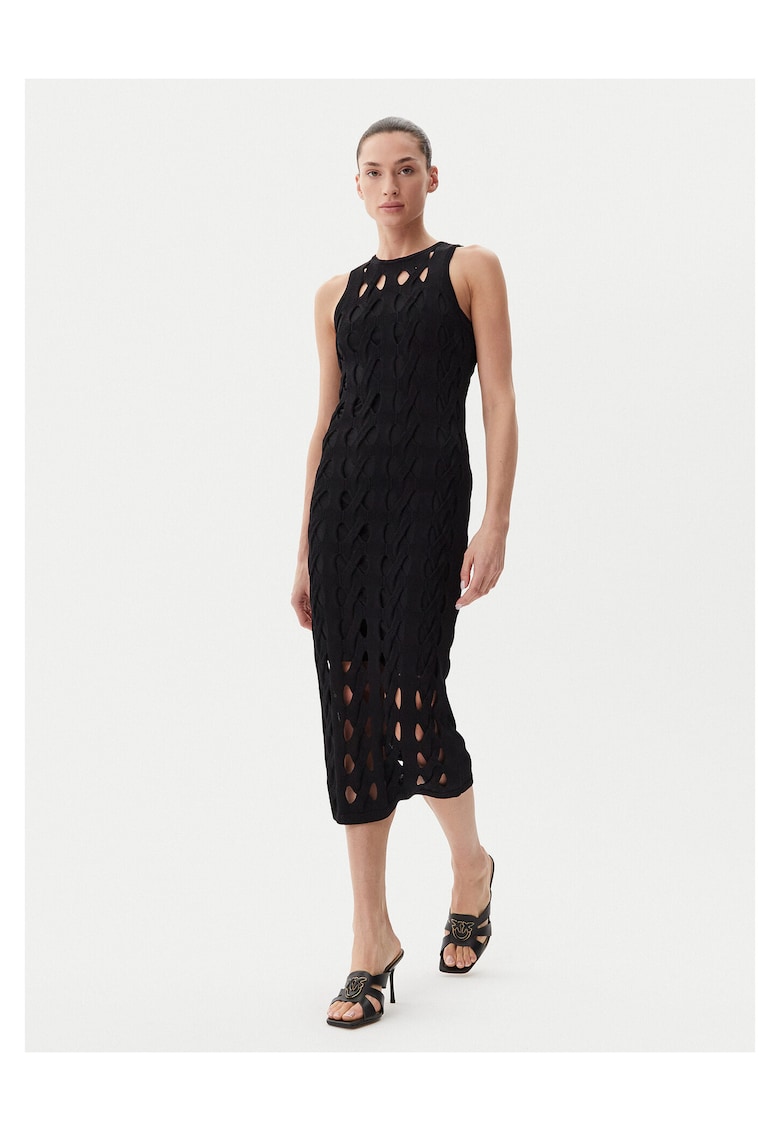 Rochie - tricotata de dama negru - fabricata din material de calitate