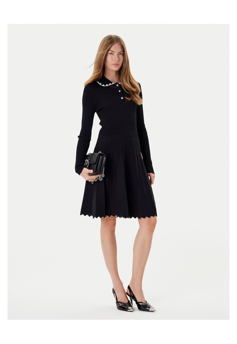 Rochie tricotata de dama negru - fabricata din material de calitate