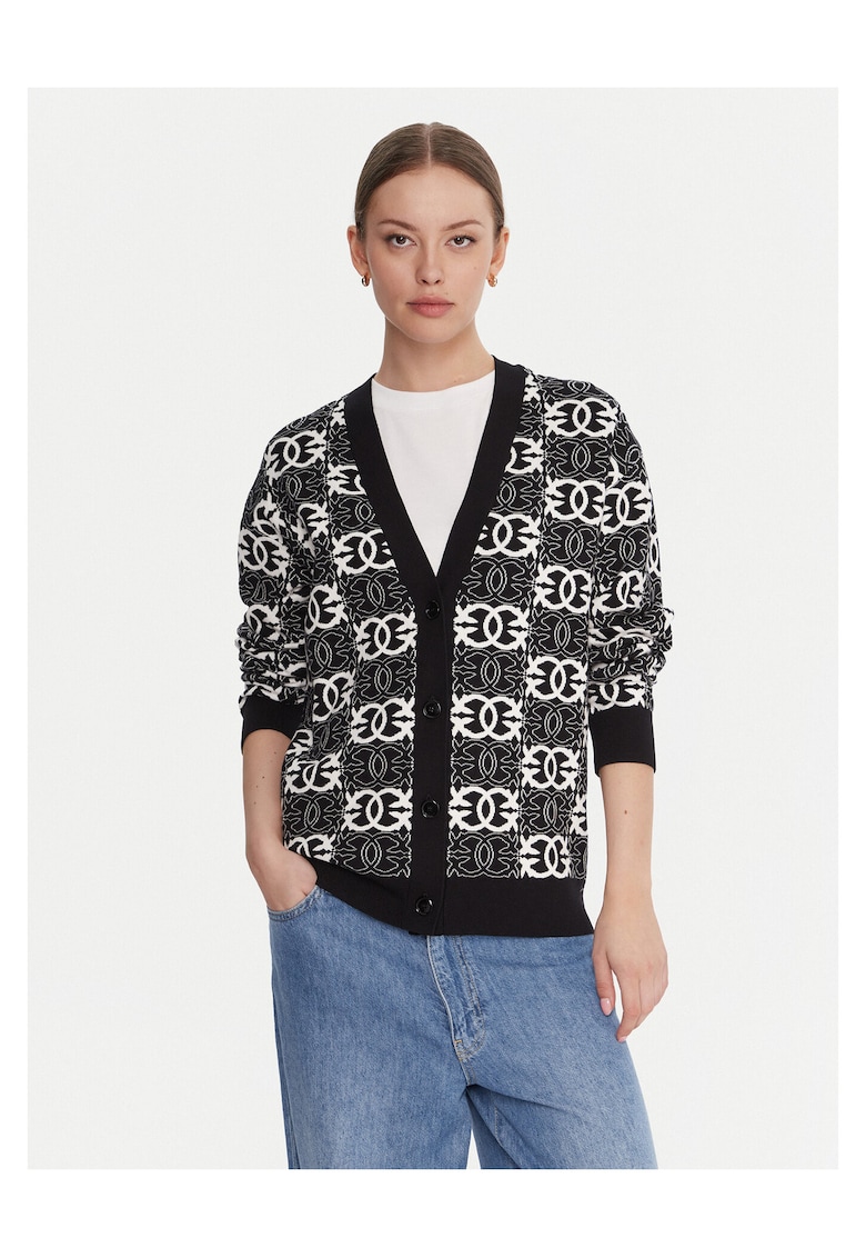 Cardigan dama negru - pulover din material moale