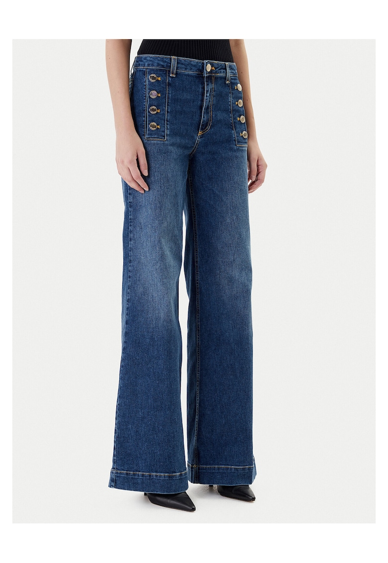 Blugi pentru femei - cu talie inalta - albastri