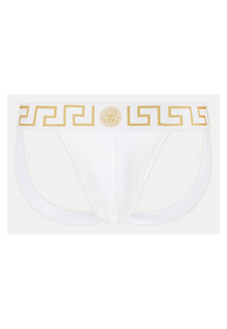 Chiloti Jock Strap Barbati - Alb - Bumbac