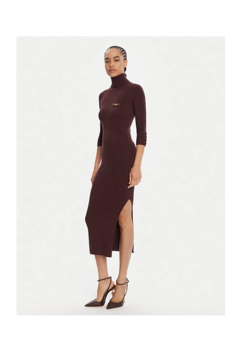Rochie tricotata de dama visiniu