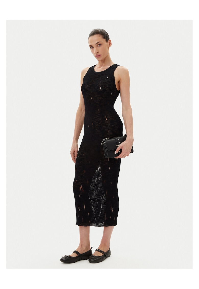 Rochie tricotata - de dama negru - fabricata din material de calitate