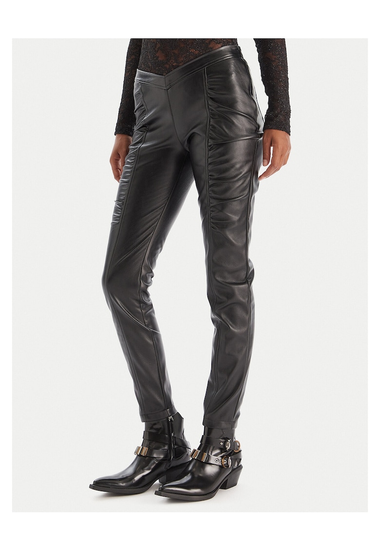 Pantaloni dama piele ecologica - negru
