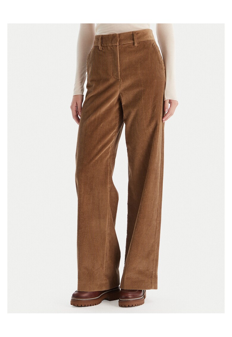 Pantaloni pentru dama maro - stofa