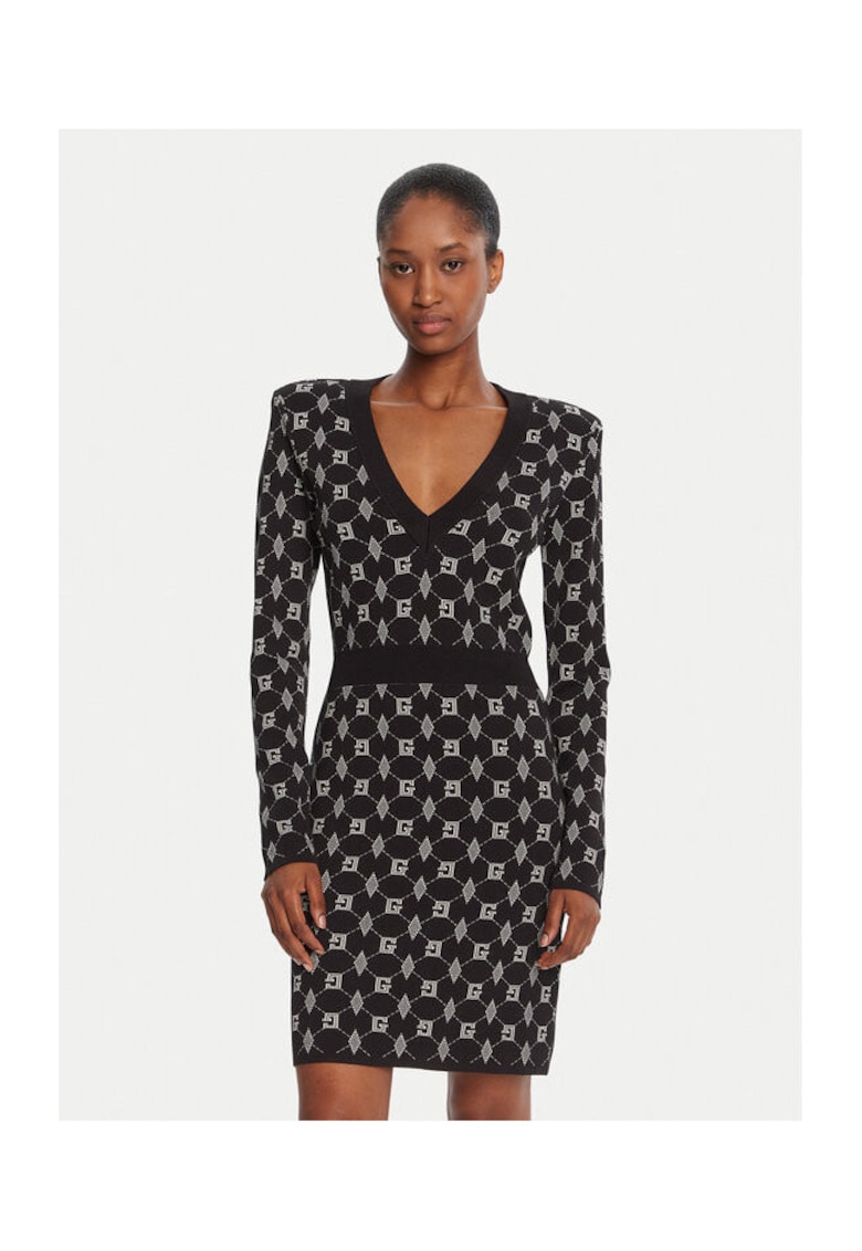 Rochie tricotata de dama negru - fabricata din material de calitate
