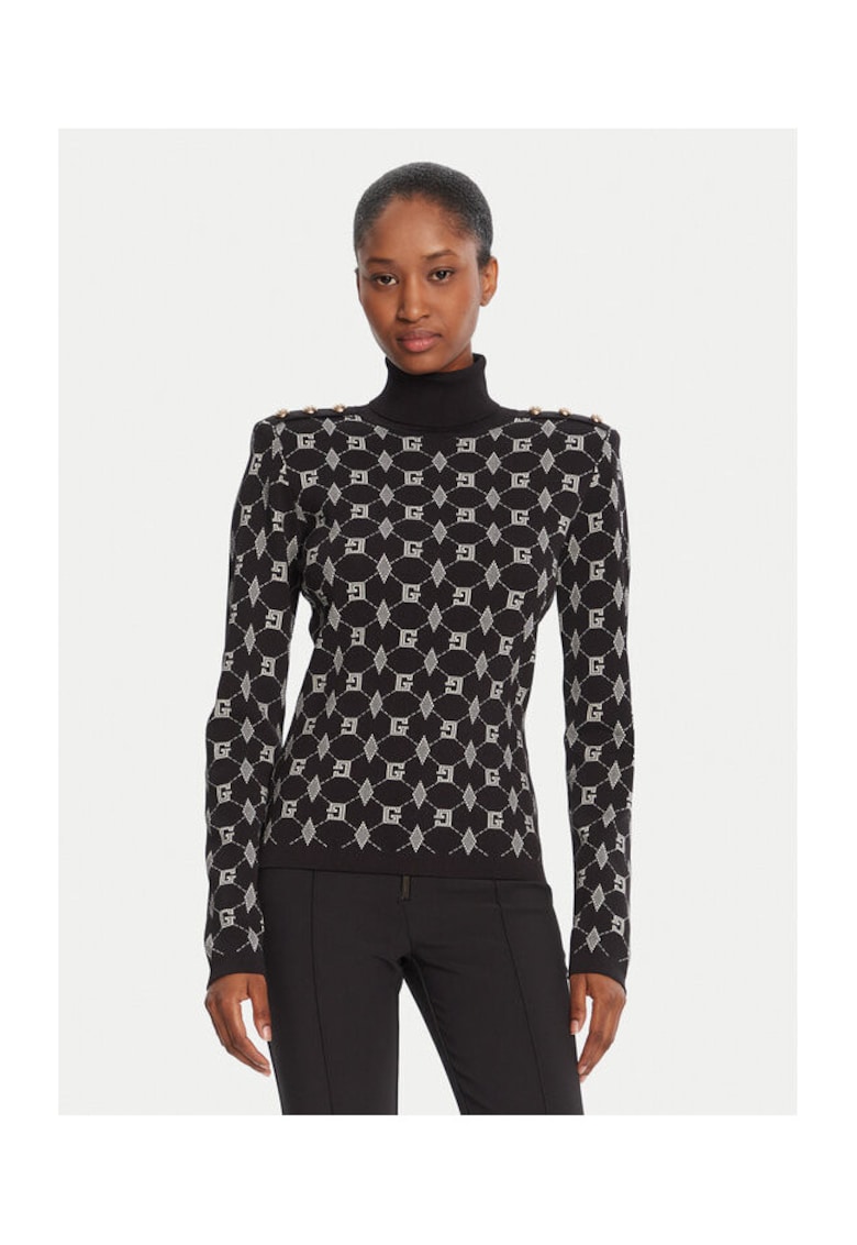 Pulover cu guler inalt pentru dama negru