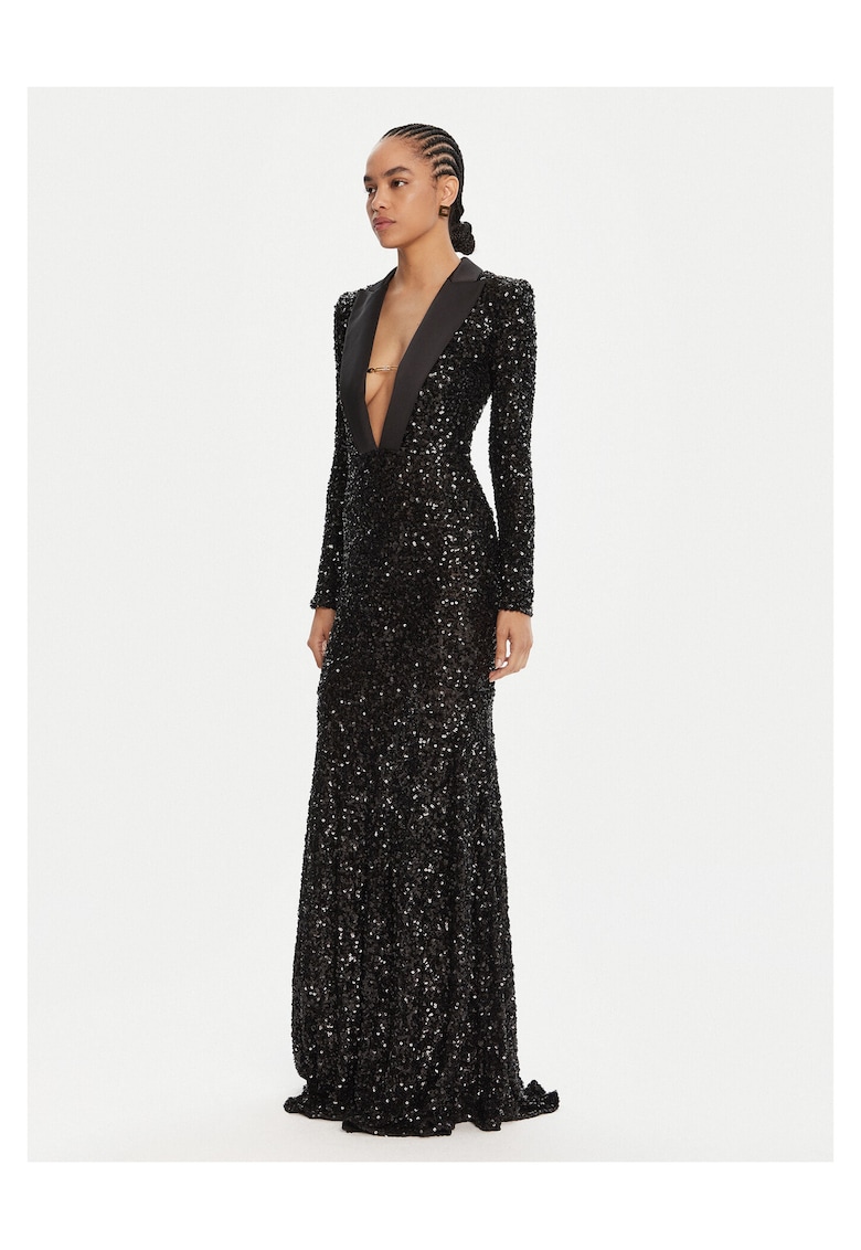 Rochie de seara - neagra - maneca lunga