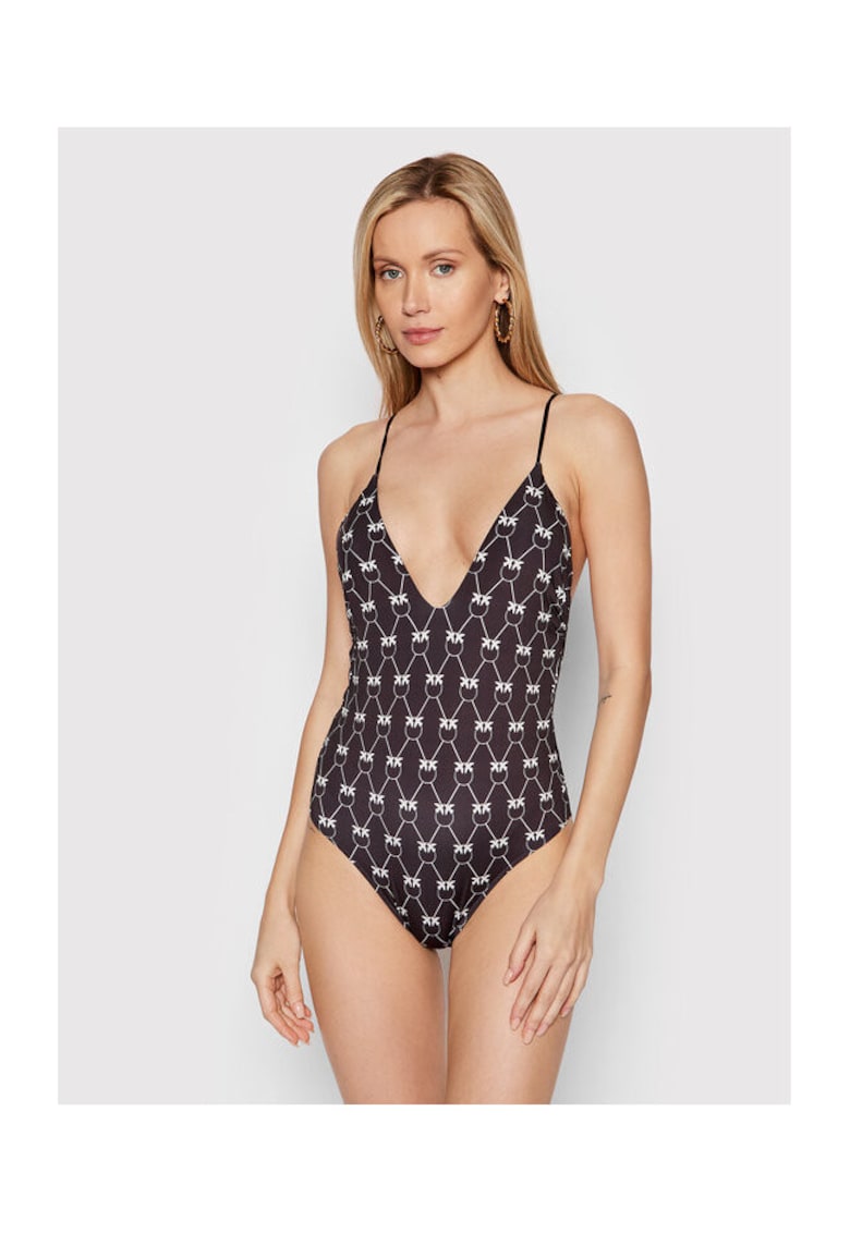 Costum de baie dama negru/alb -