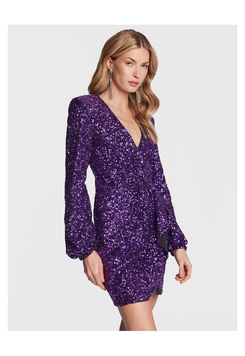 Rochie de cocktail - violet - fermoar - poliamida -