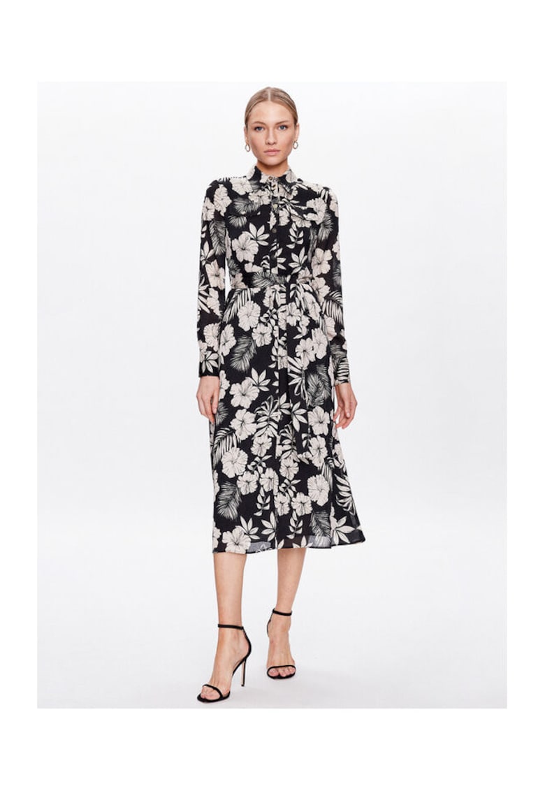 Rochie Camasa dama negru - cu flori
