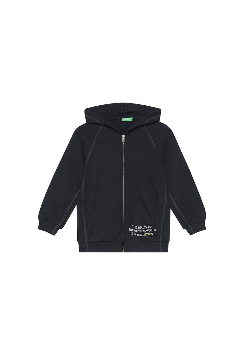Hanorac copii - negru - fermoar - gluga