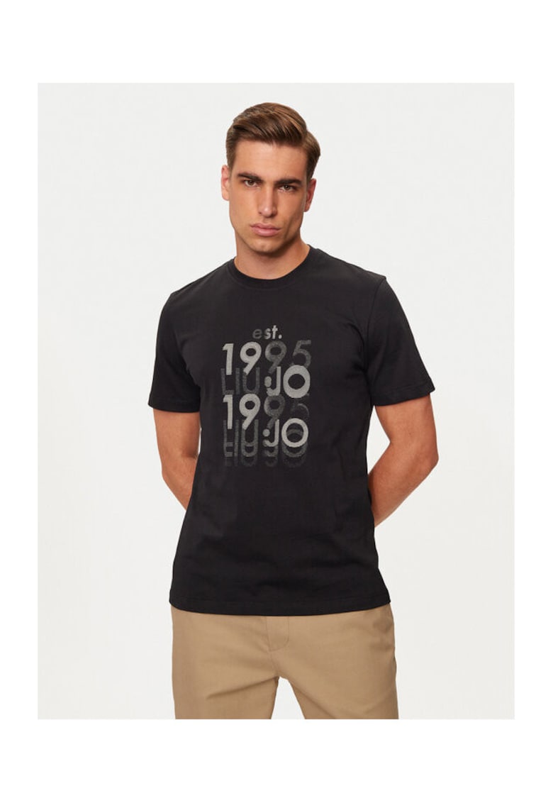 Tricou barbati material natural - Negru