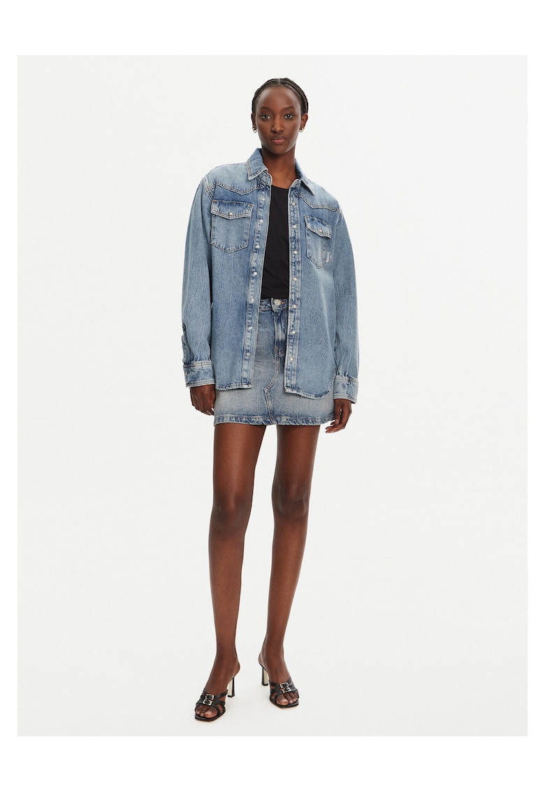 Camasa din denim pentru femei albastru