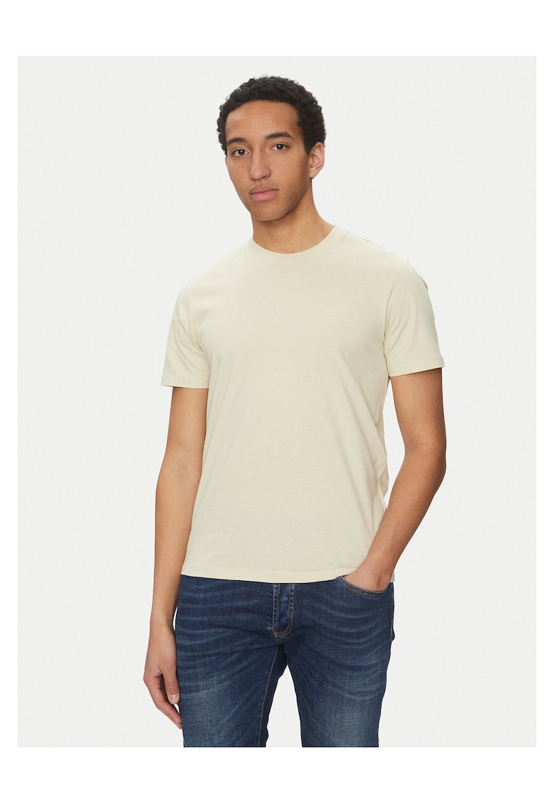 Tricou barbati bej - bumbac