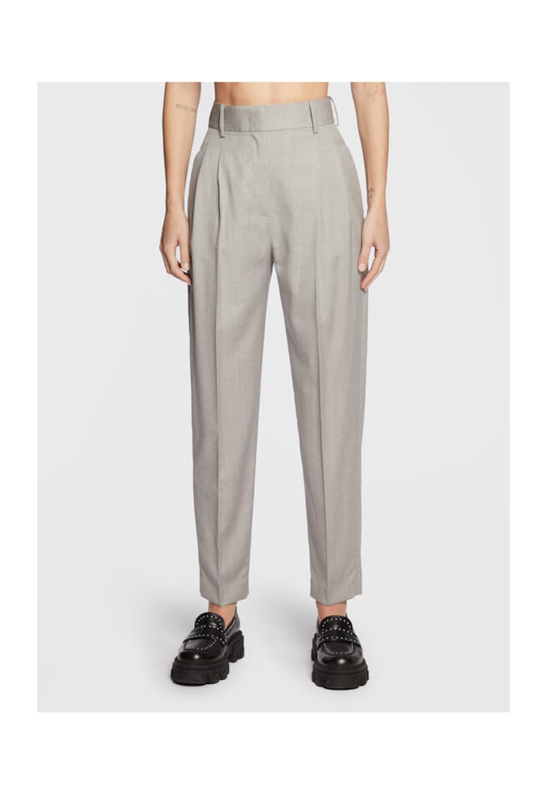 Pantaloni cu talie inalta - gri
