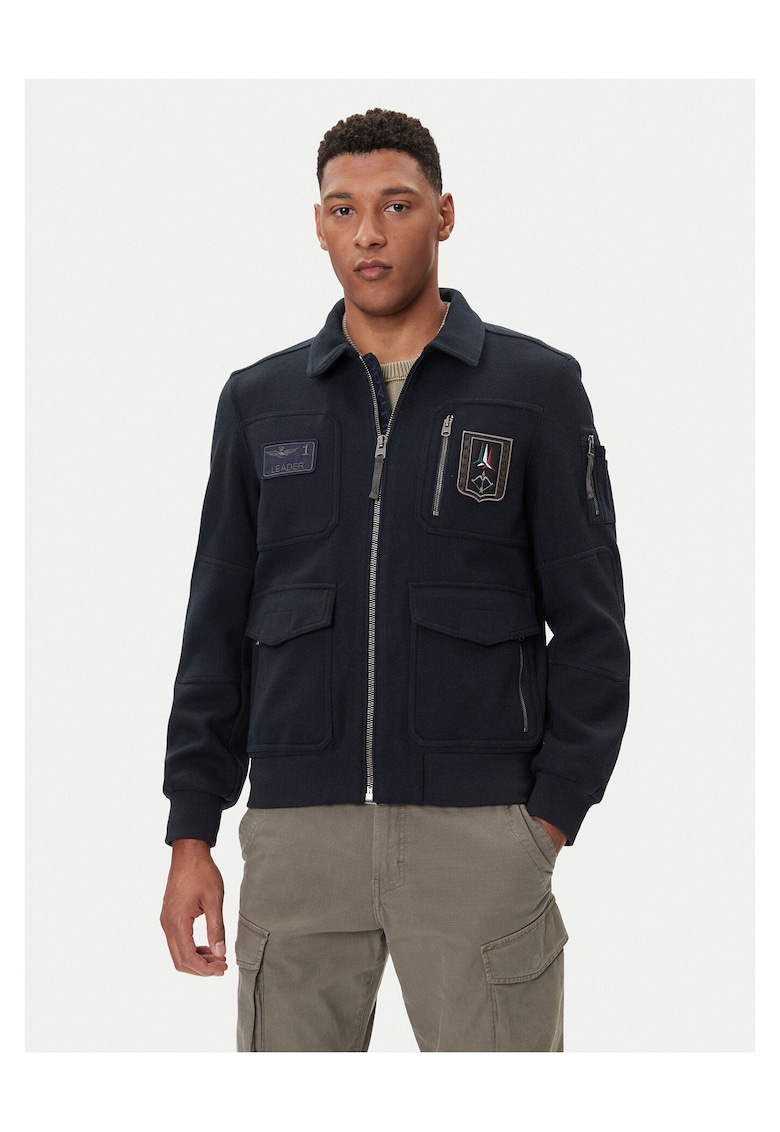 Aeronautica Militare Geaca bomber barbati culoare bleumarin