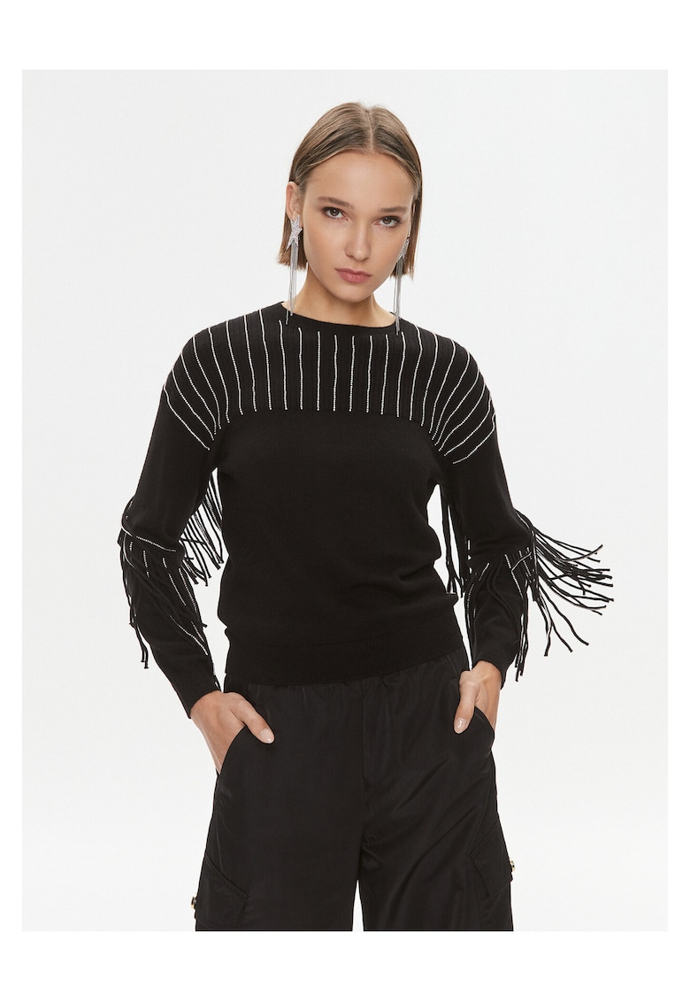 Pulover dama - negru - din material moale