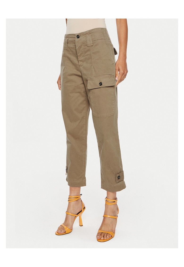 Pantaloni dama - bumbac - maro -