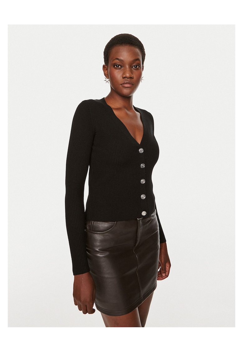 Cardigan dama negru - pulover - tricotat