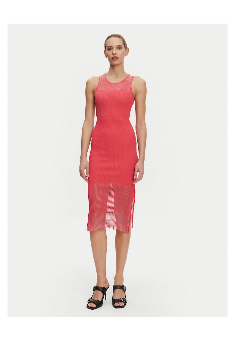 Rochie tricotata de dama portocalie