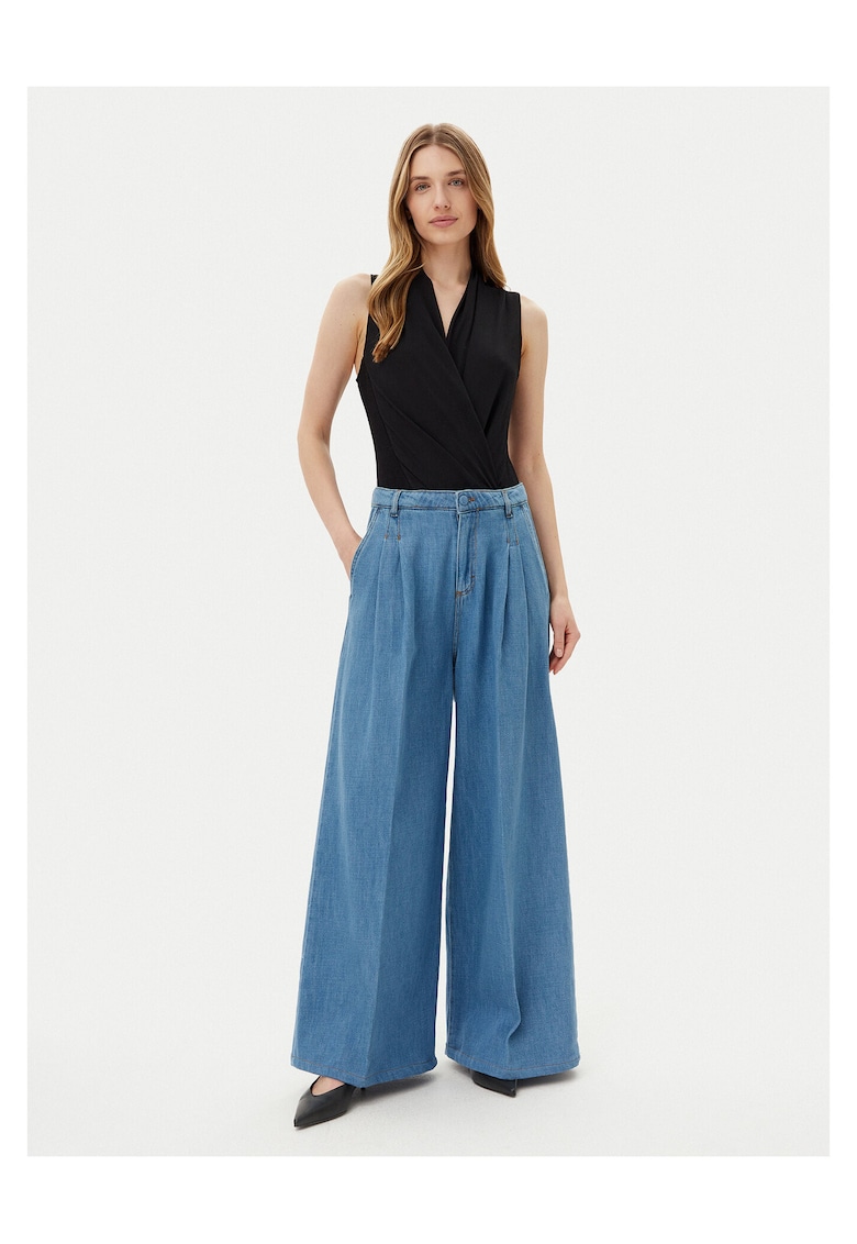 Blugi dama - Palazzo Wide Leg - Albastru -