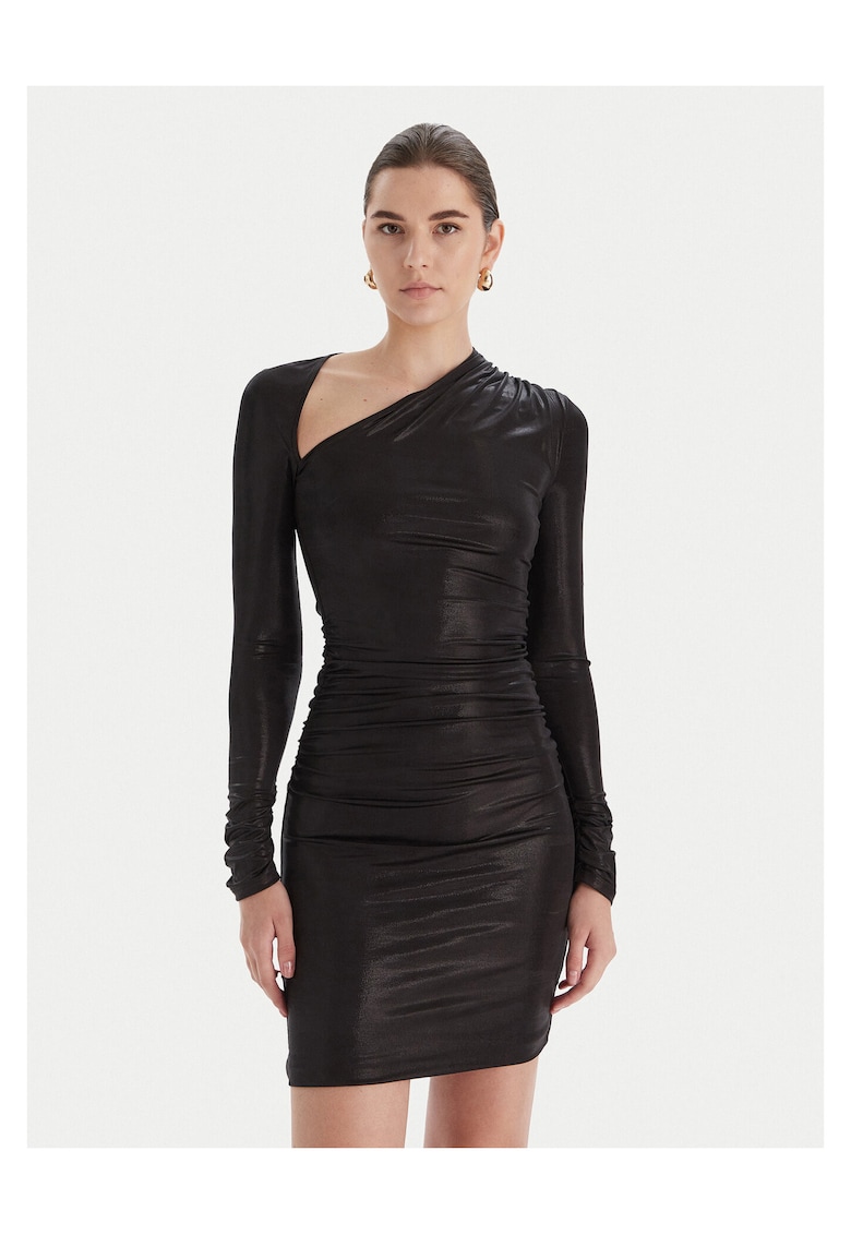 Rochie de cocktail - neagra - maneca lunga