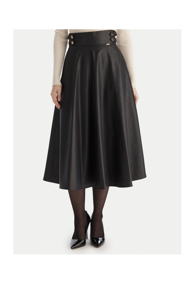 Fusta din imitatie de piele - neagra