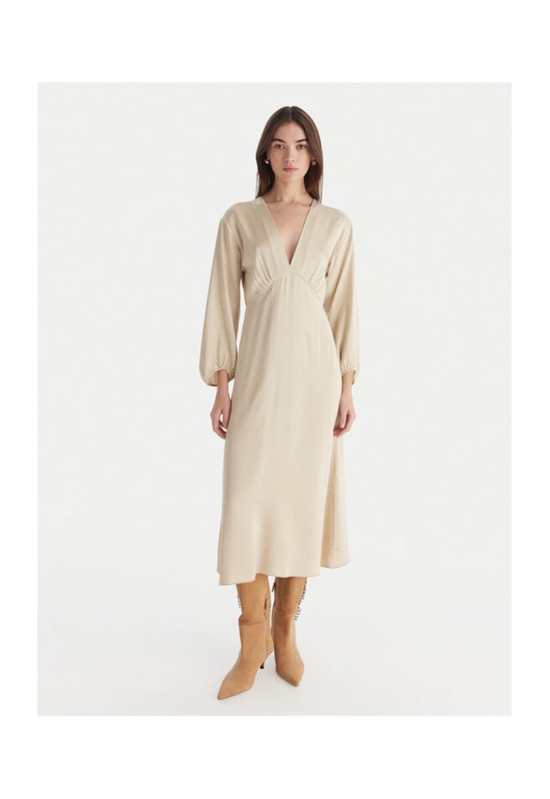 Rochie de cocktail - bej - fabrica usoara