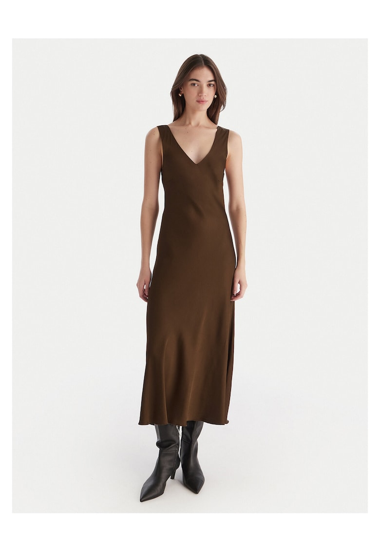 Rochie de cocktail - maro - fabrica de calitate