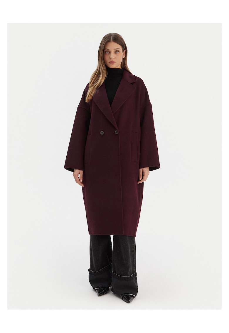 Palton dama bordo - lana -