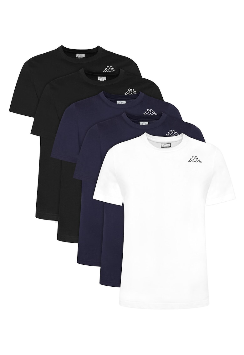 Set tricouri barbatesti alb - negru - bleumarin - bumbac
