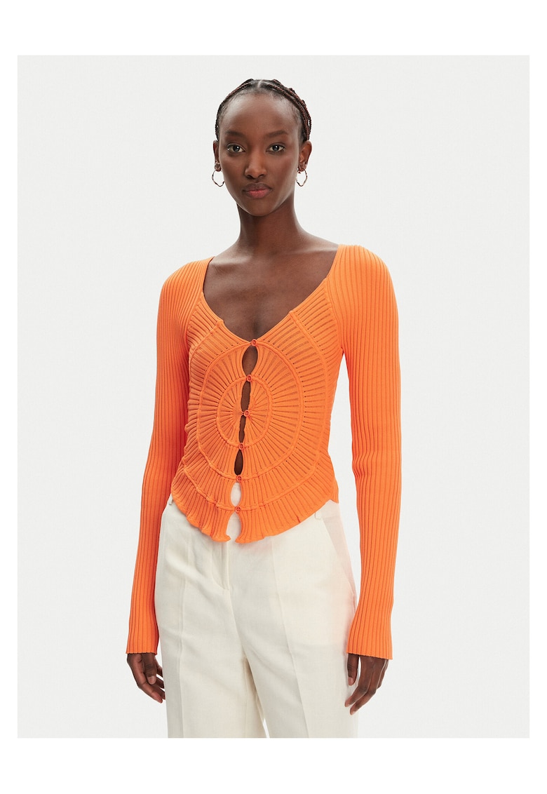 Cardigan dama portocaliu - moale