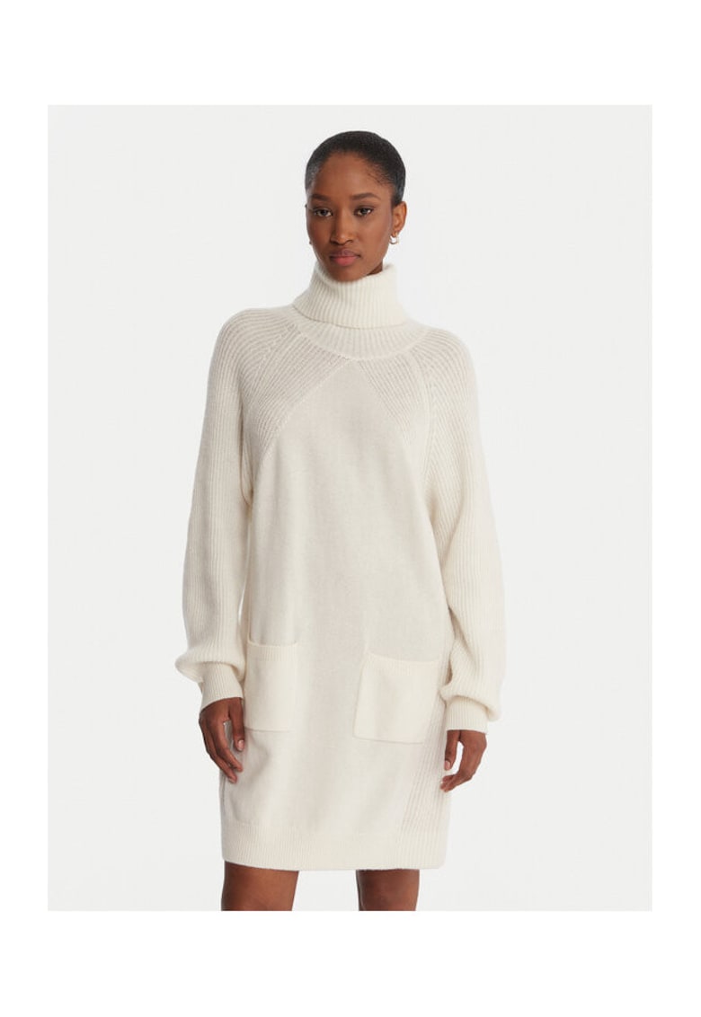 Rochie tricotata de dama ecru -