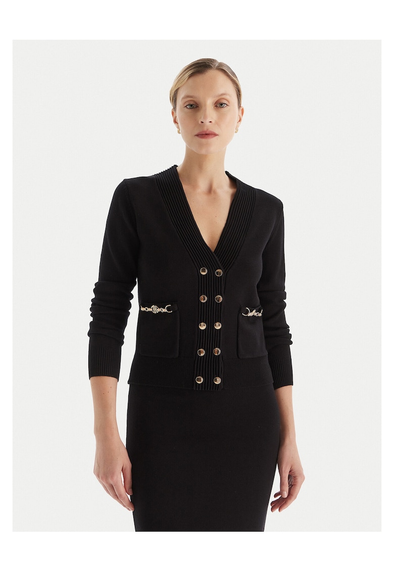 Cardigan dama negru - pulover elegant - material de calitate