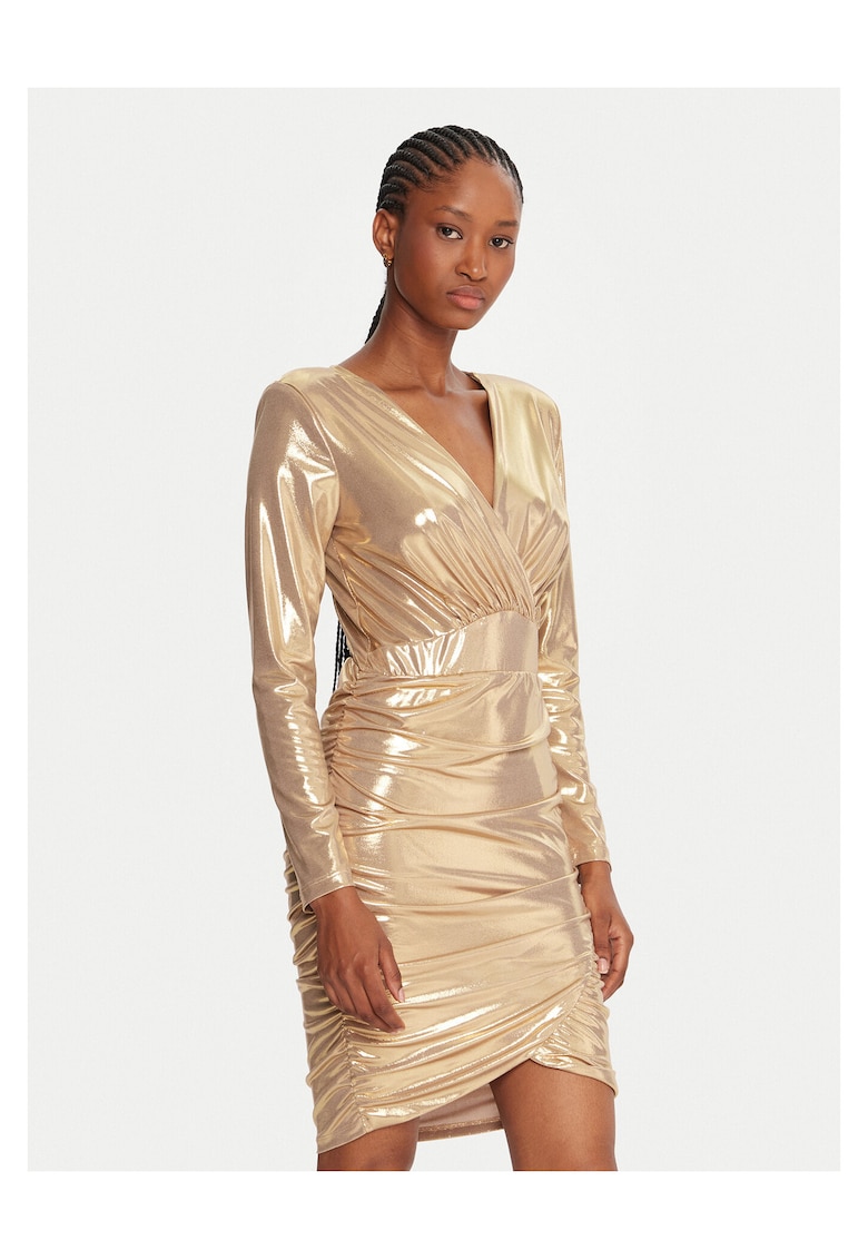 Rochie de cocktail Femei - Auriu - poliester - fermoar -